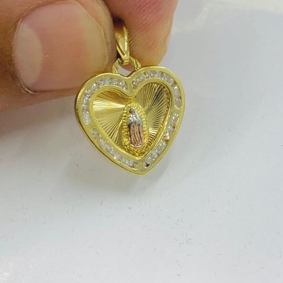 Cadena Tres Oros de la Guadalupe para Mujer 20" Virgen de Guadalupe Necklace GF - Picture 4 of 10